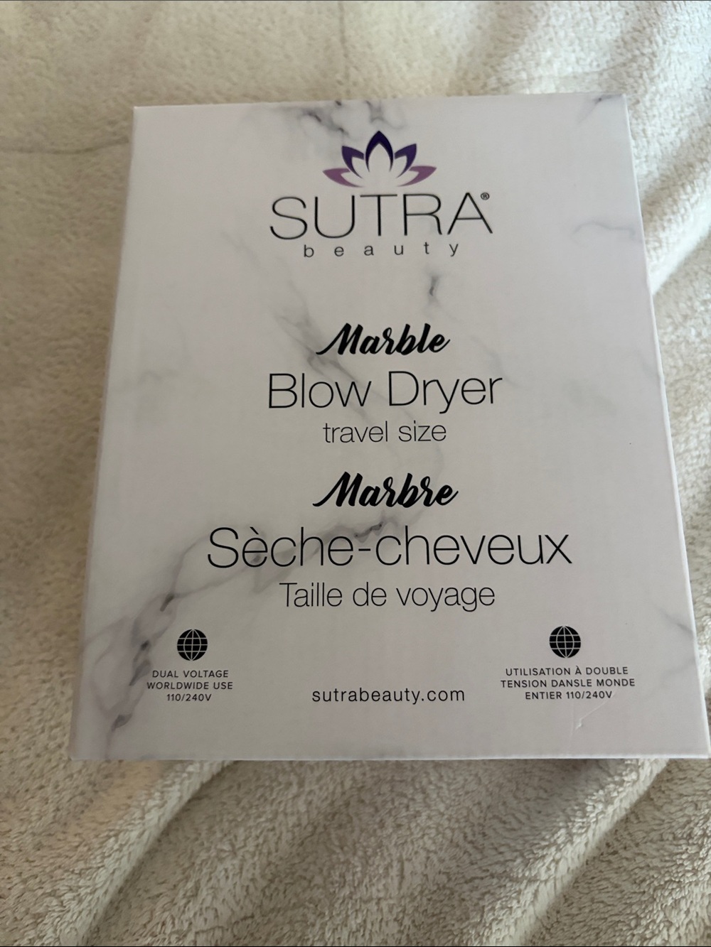 Sutra marble mini blow dryer NIB travel size dual voltage